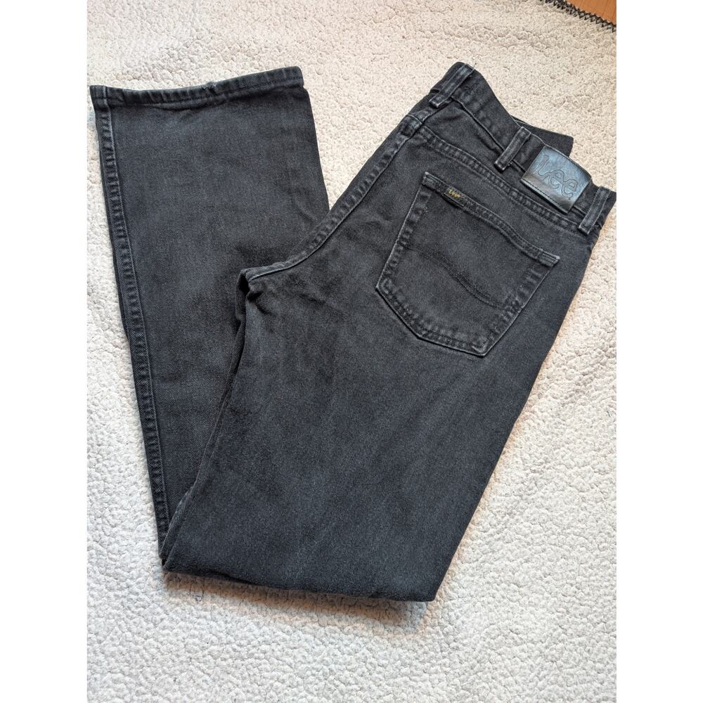Lee Jeans Mens 34x34 Black Faded Denim Regular Fit Grunge